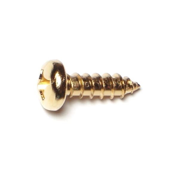 Midwest Fastener Sheet Metal Screw, #12 x 3/4 in, Brass Plated Steel Pan Head Phillips Drive, 30 PK 64155 - main